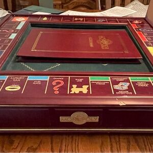 Franklin Mint 1990s Collectors Edition Monopoly Game Board Set Wood Case!!